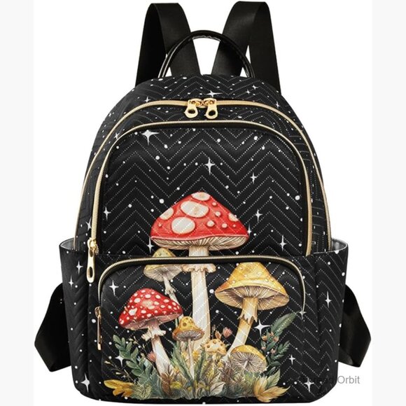 Small Quilted Backpack Purse Daypack Travel Bag Water Resistant Polyester main image 6